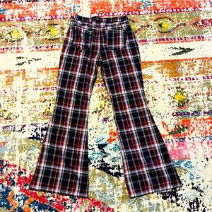 Woman’s plaid flare pants